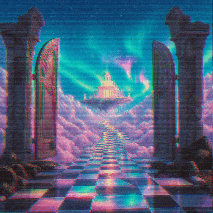 Open gates leading to heaven